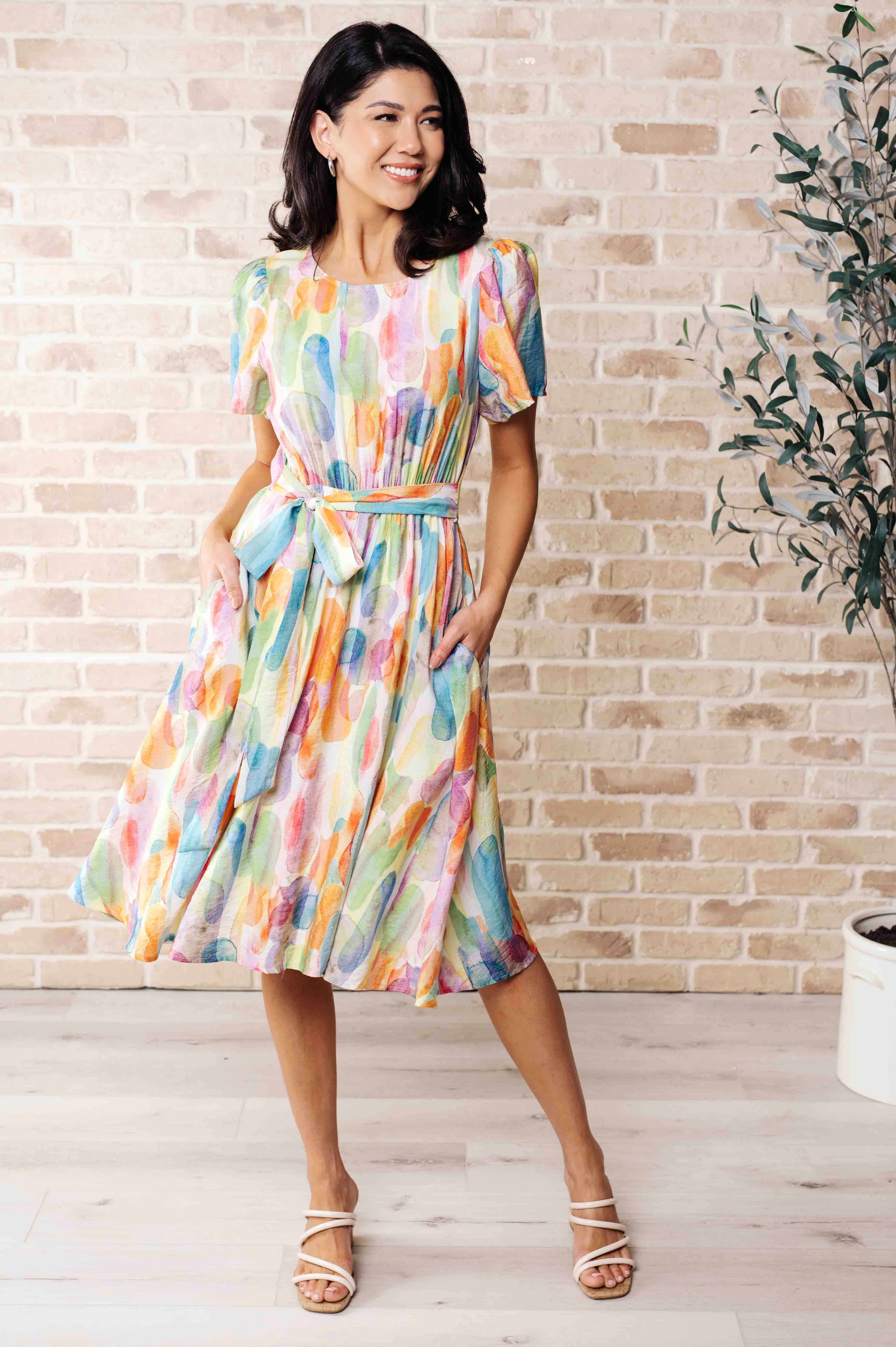 Spring Pastel Midi Dress