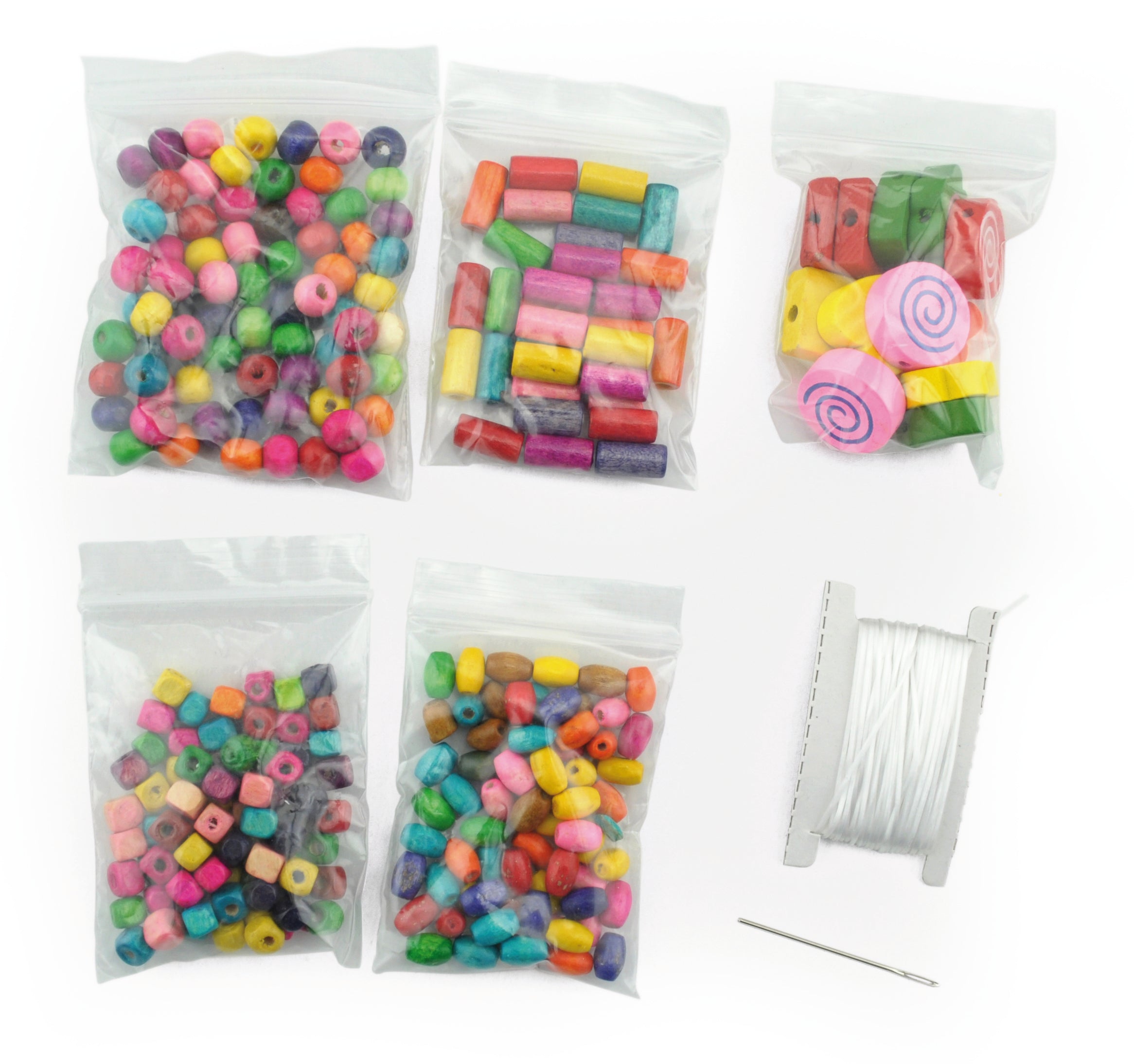 Colourful Wooden Bead Bracelets - Craft toy.