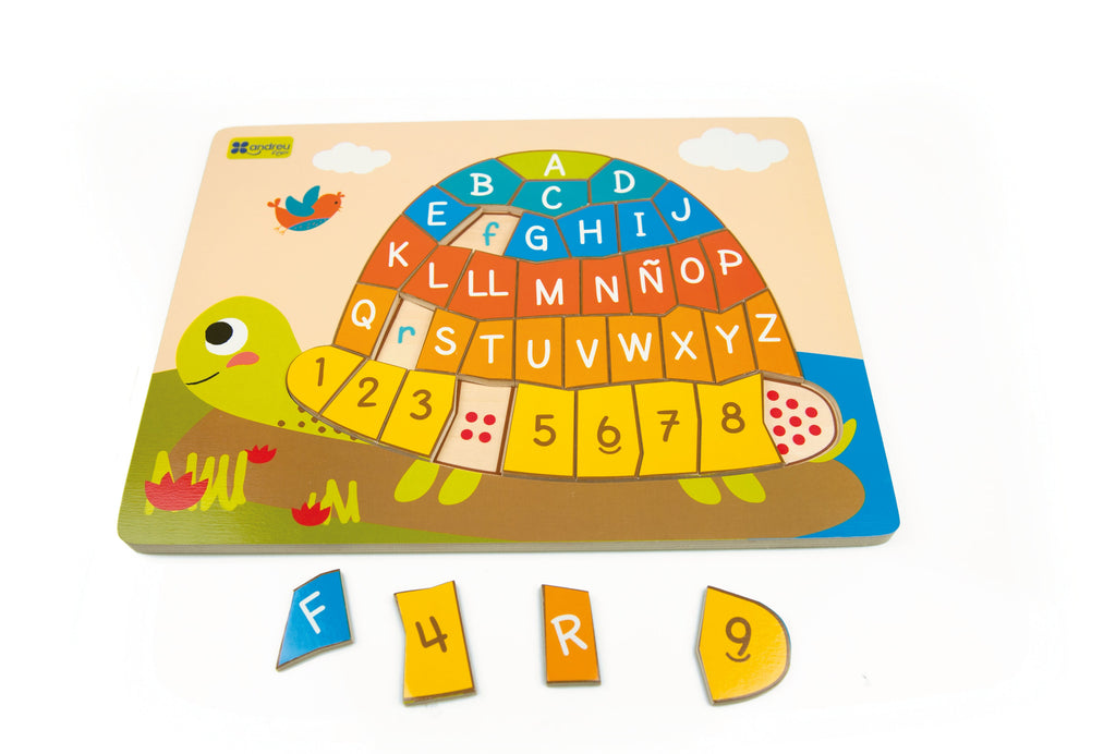 Wooden alphabet and number puzzle - Turtle