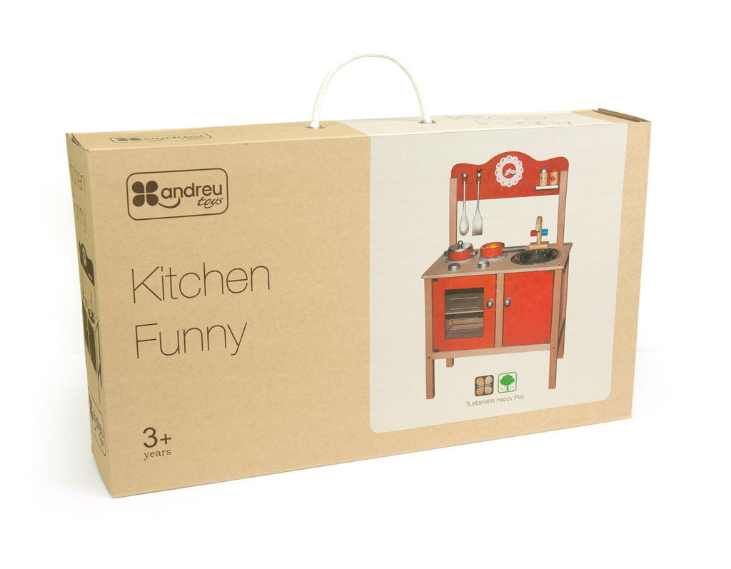 6 piece wooden play kitchen.