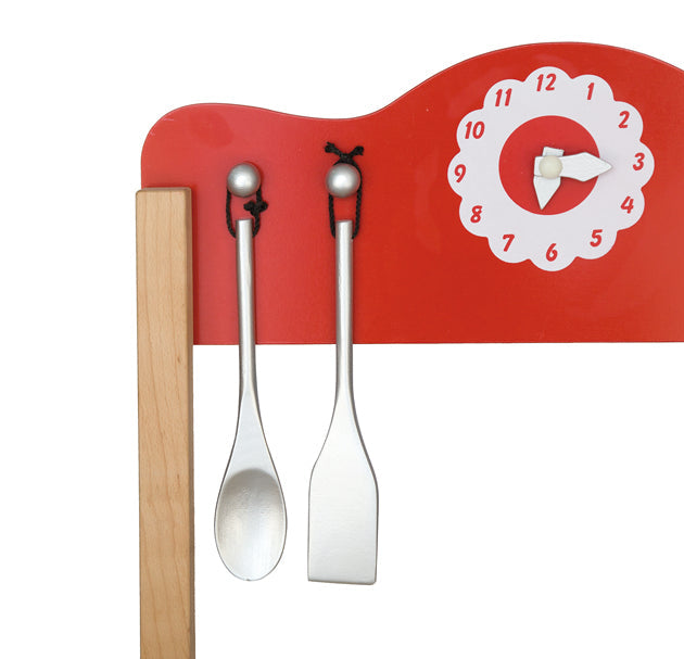 6 piece wooden play kitchen.