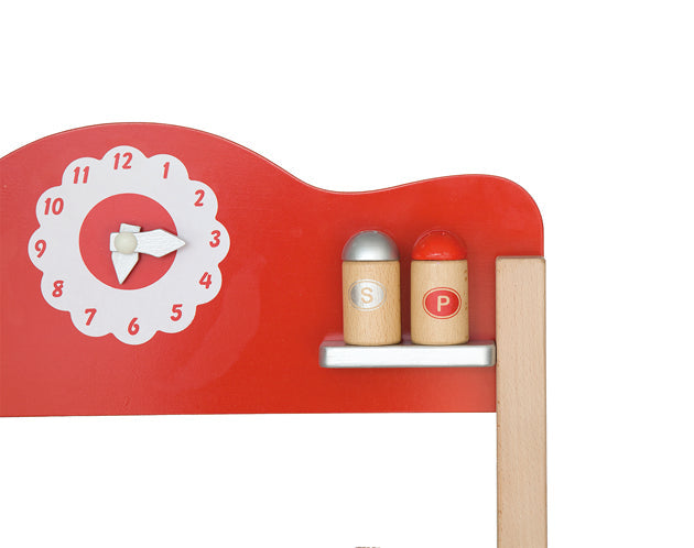 6 piece wooden play kitchen.