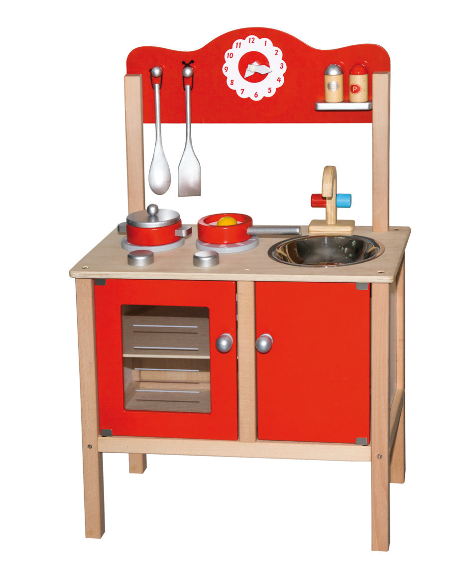 6 piece wooden play kitchen.