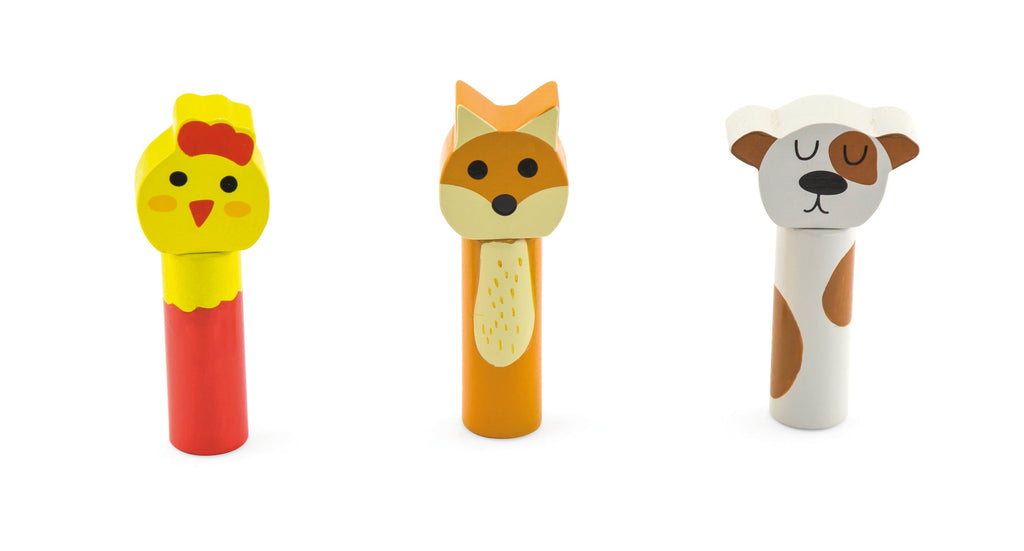 Hit and jump animals wooden toy.