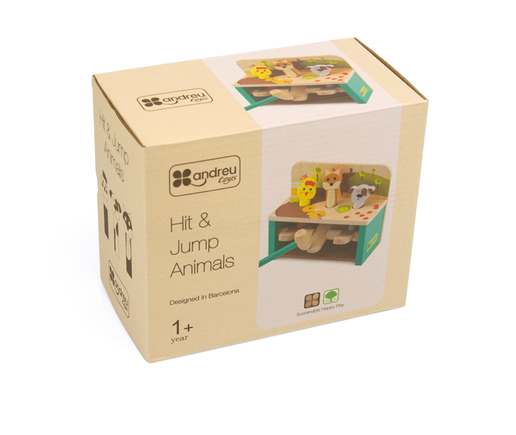 Hit and jump animals wooden toy.