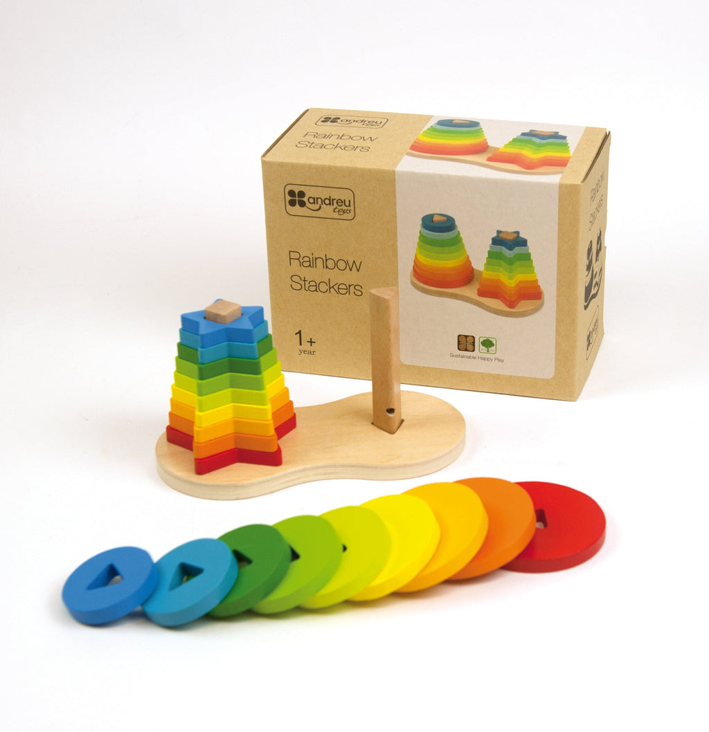 Rainbow Stackers - Wooden toy.