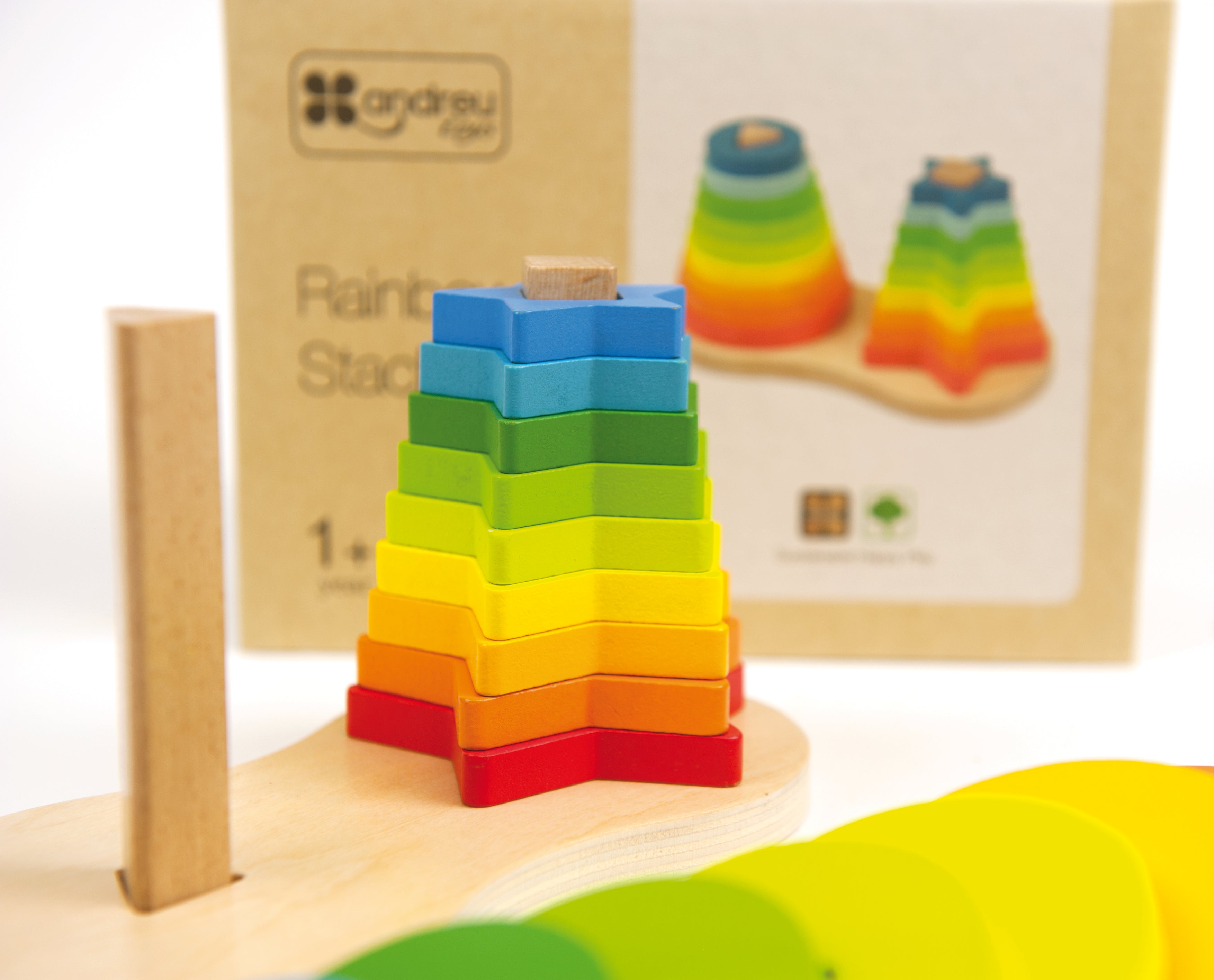 Rainbow Stackers - Wooden toy.
