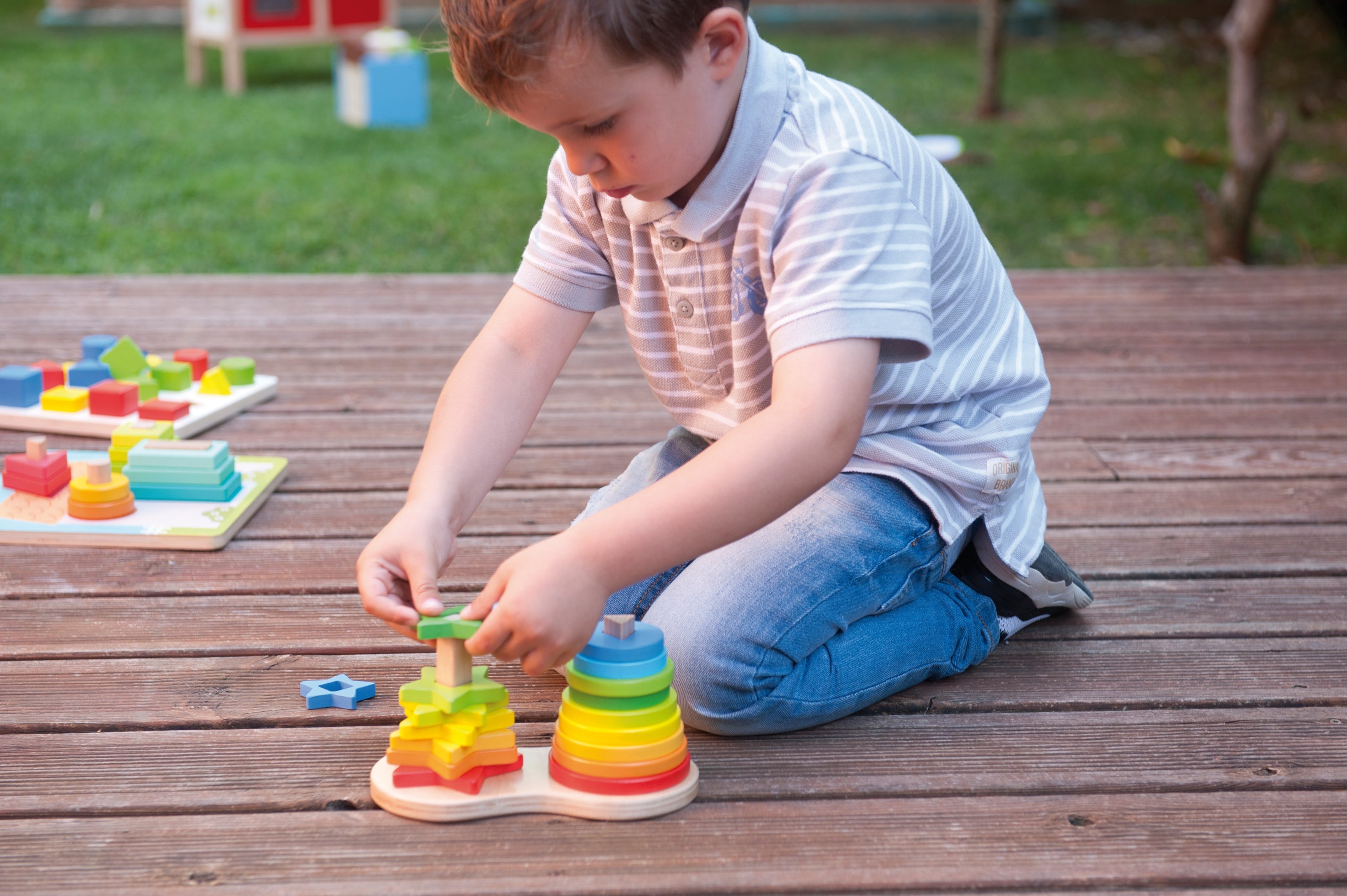 Rainbow Stackers - Wooden toy.