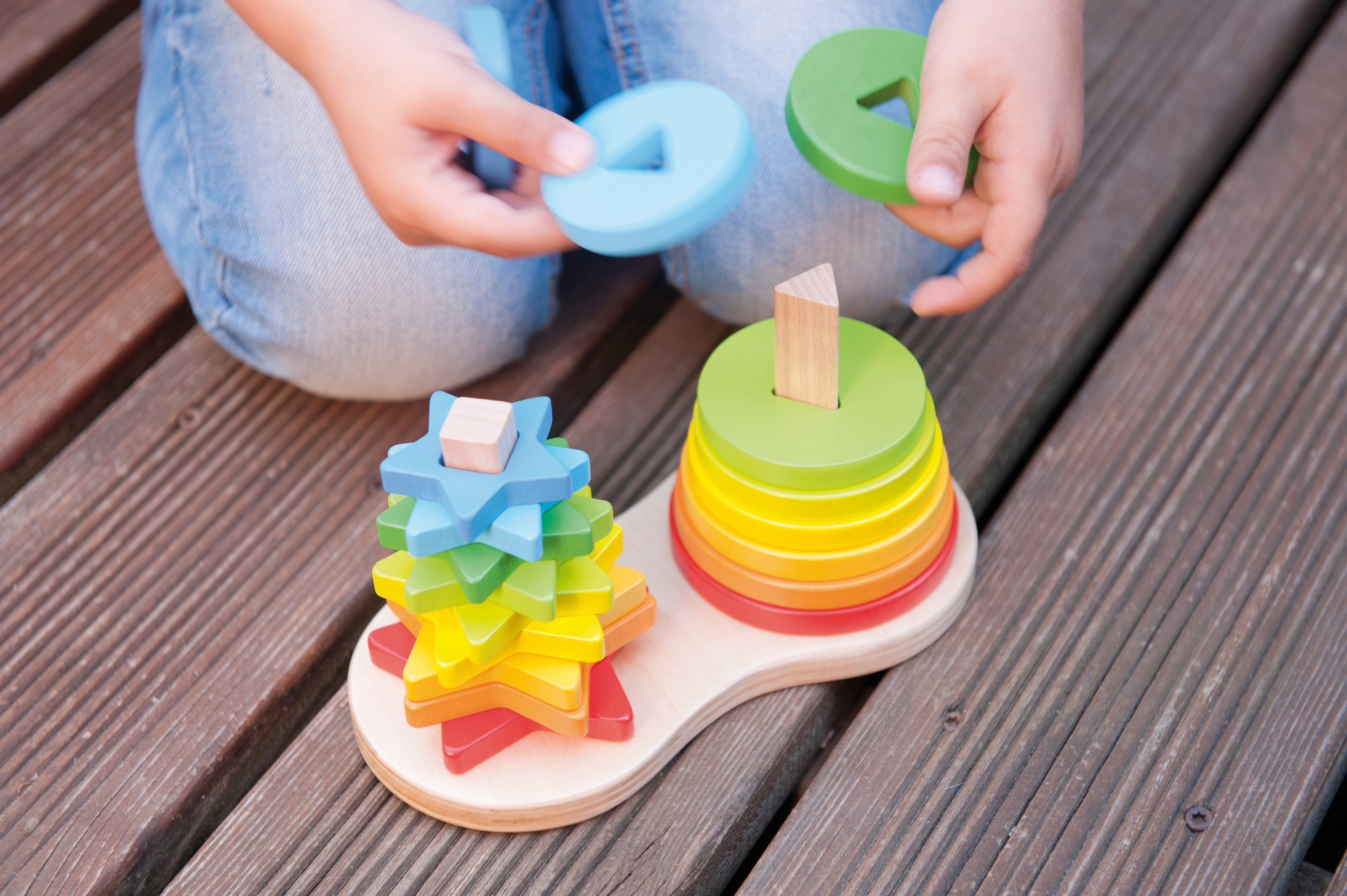 Rainbow Stackers - Wooden toy.