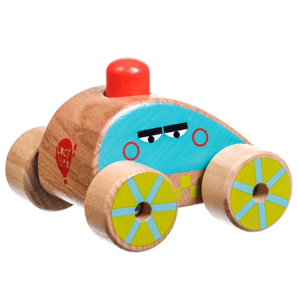 Wooden toy squeaker car