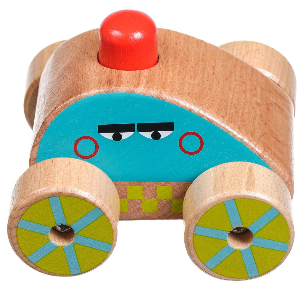 Wooden toy squeaker car