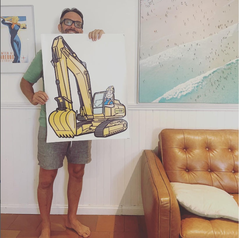 Construction vehicle wall sticker - Digger