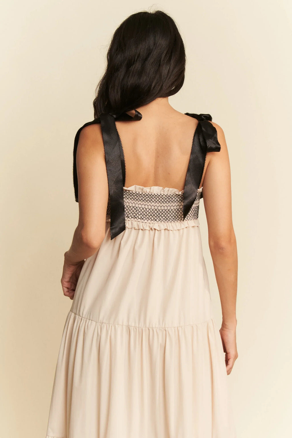 Aloha Aura Multi Contrast Smocked Bodice Straps Maxi Dress