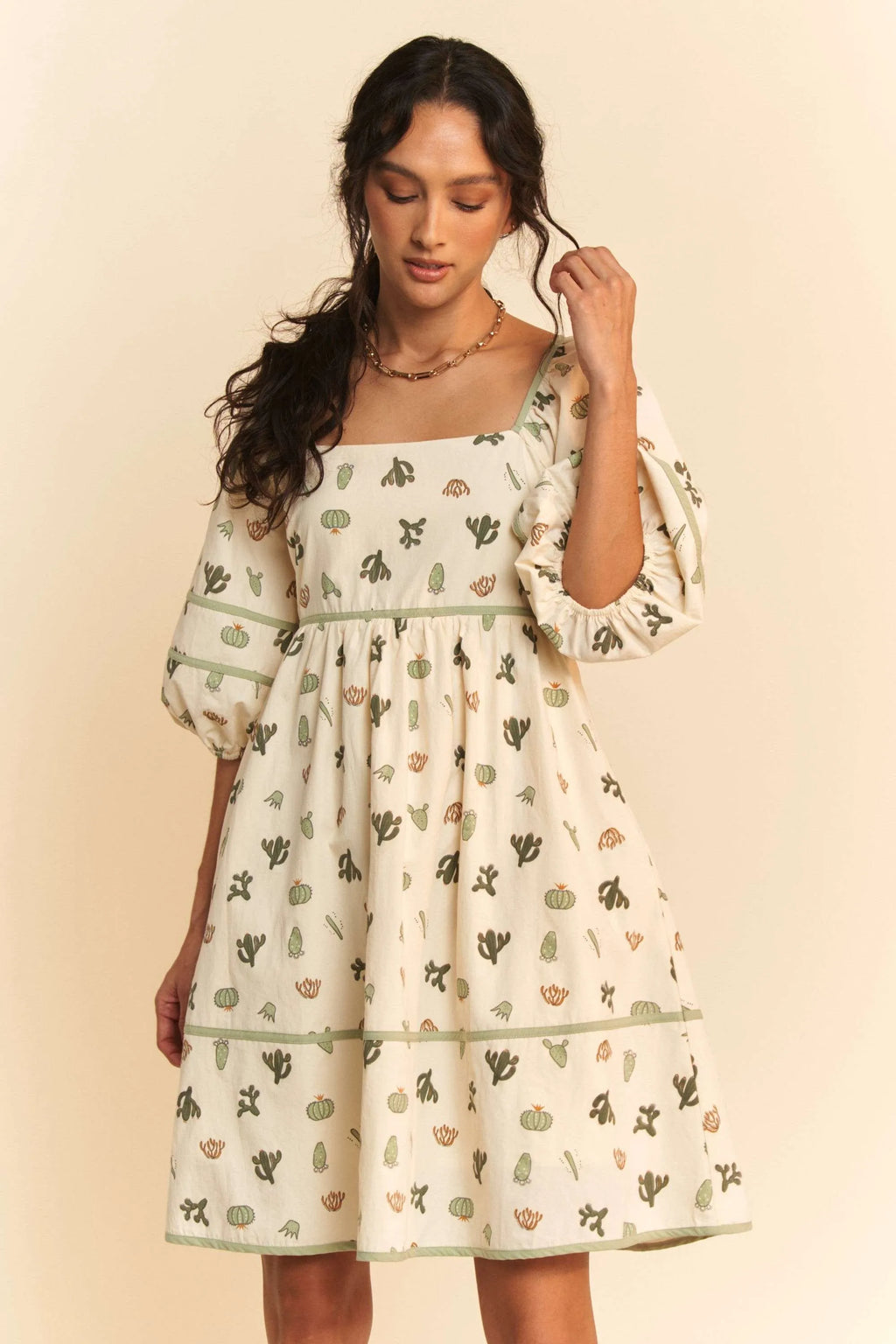 Cactus Kisses Cotton Mini Dress
