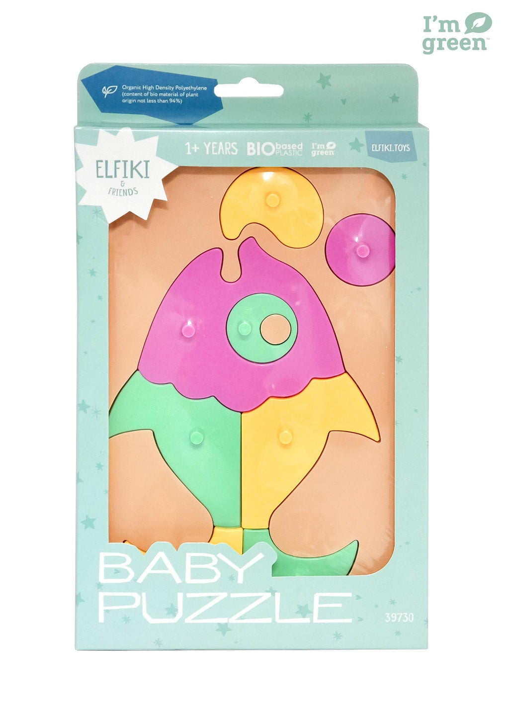 Bioplastic toys - Baby puzzle bubble fish educational toy.