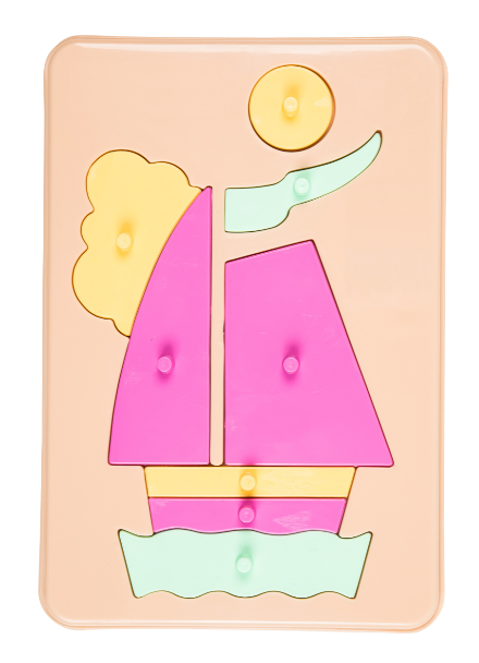 Bioplastic toys - Baby puzzle sail boat educational toy.