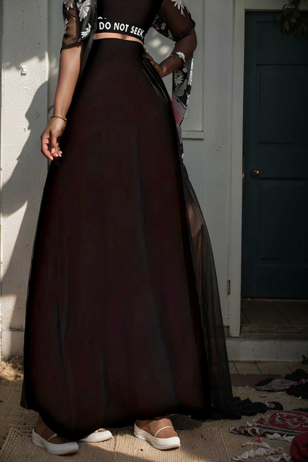 casual pleated pockets high waist loose maxi dress