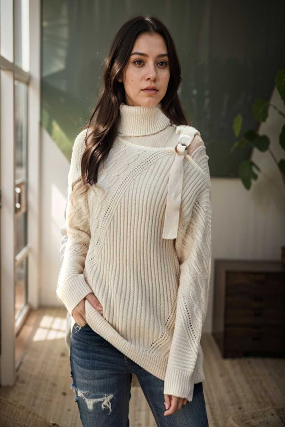 casual ribbed button decor asymmetrical hem long sleeve t shirt