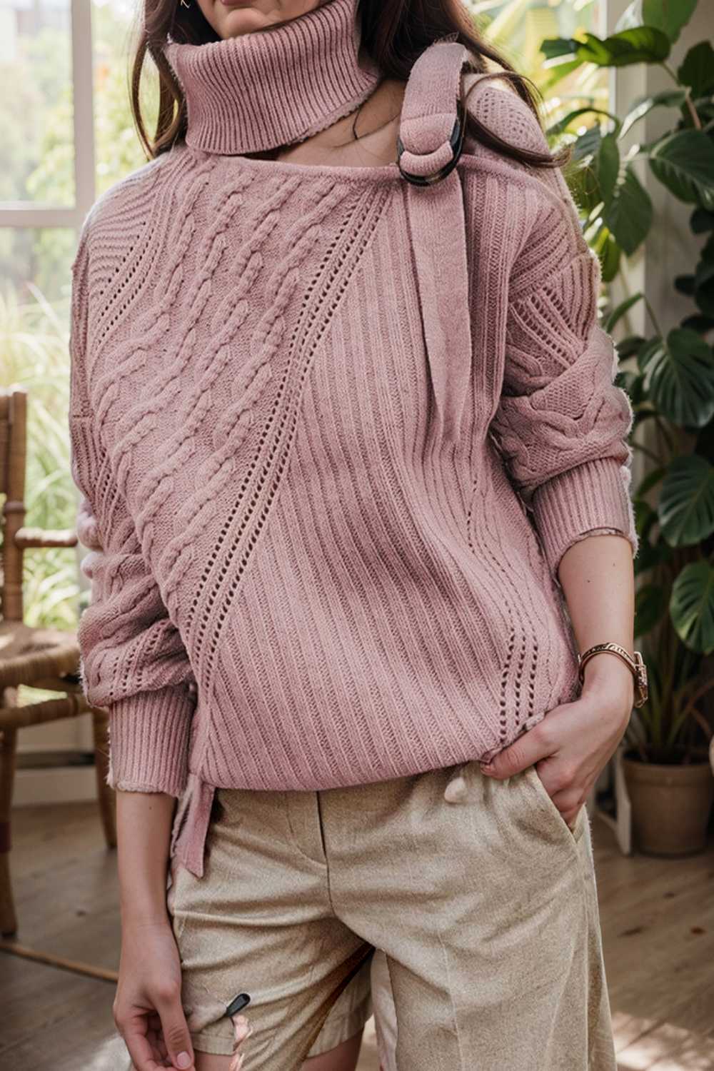 casual ribbed button decor asymmetrical hem long sleeve t shirt