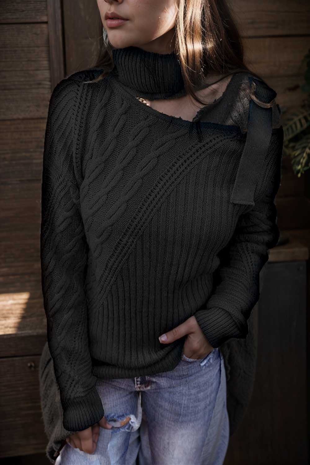 casual ribbed button decor asymmetrical hem long sleeve t shirt