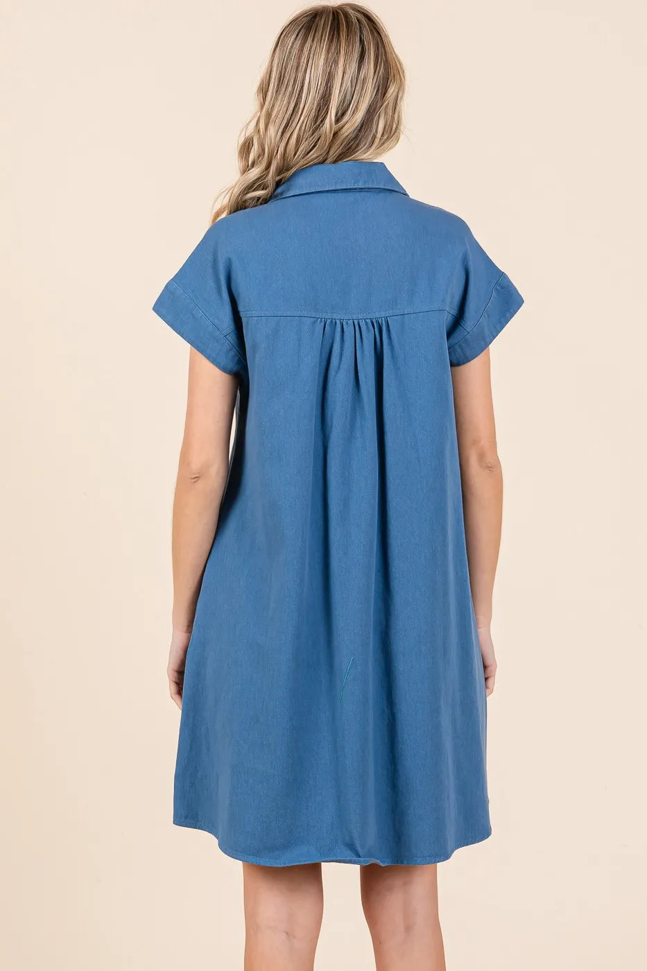 Equestrian 100 Cotton Twill Collared Mini Dress