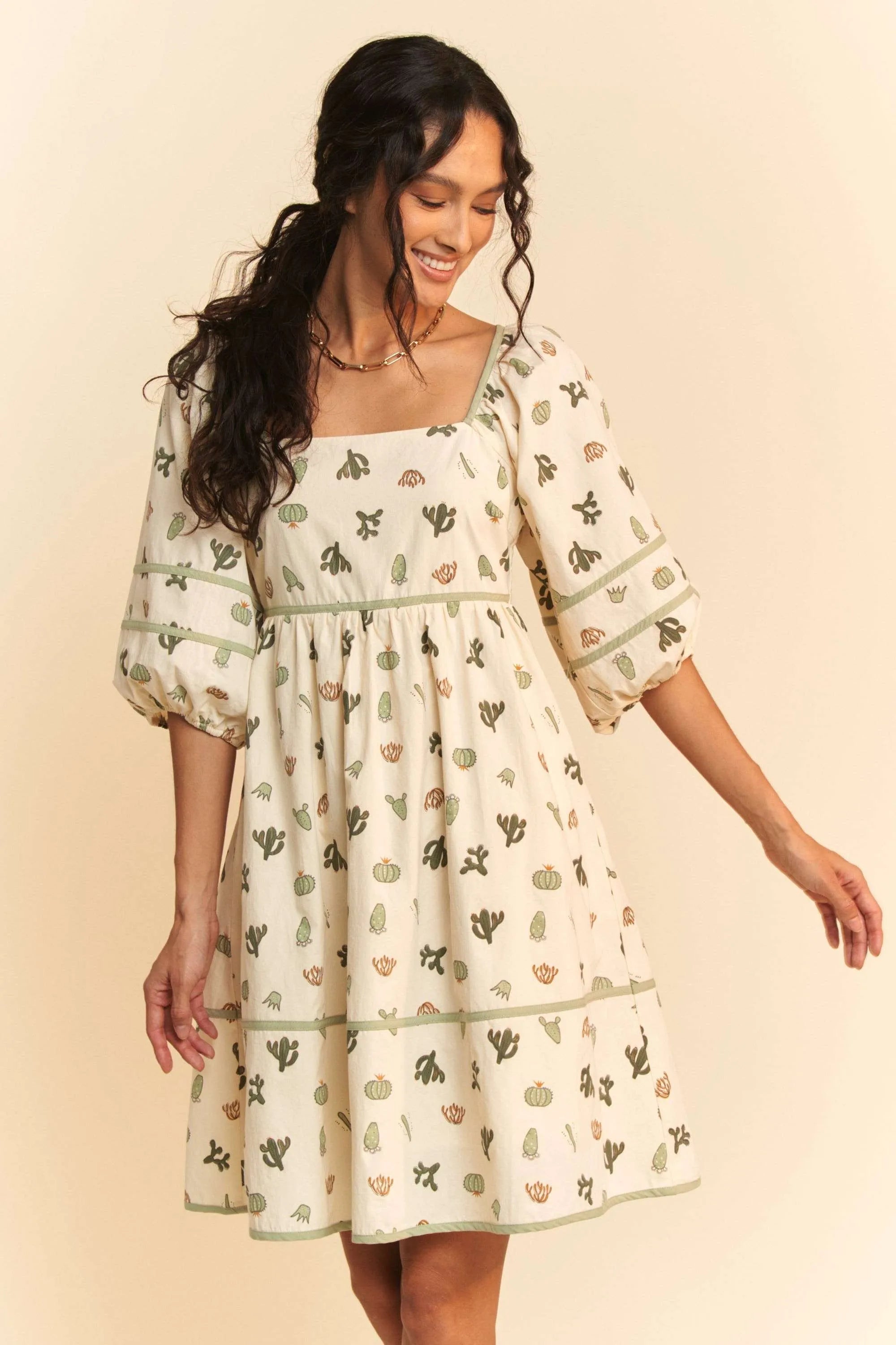 Cactus Kisses Cotton Mini Dress