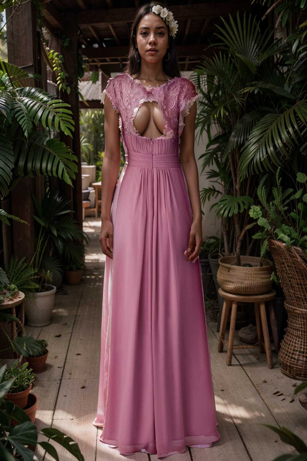 chic cap sleeve lace maxi chiffon bridesmaid gown
