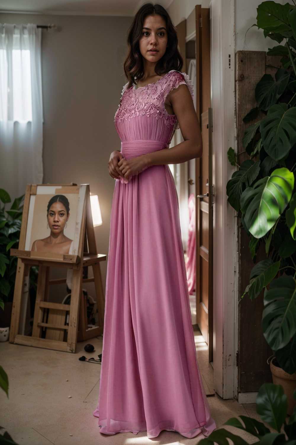 chic cap sleeve lace maxi chiffon bridesmaid gown