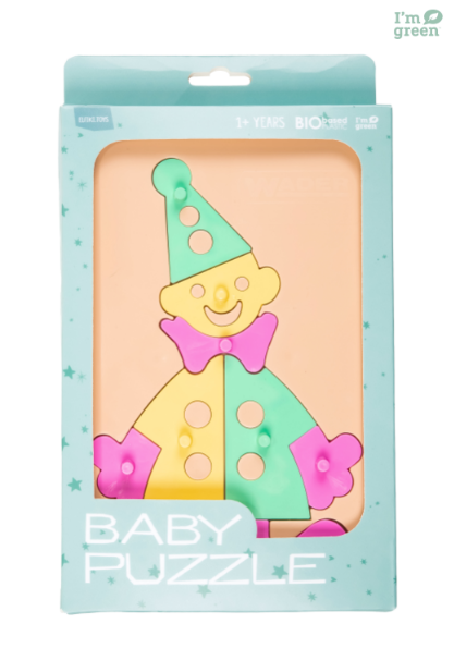 Bioplastic toys - Baby puzzle happy clown educational toy.