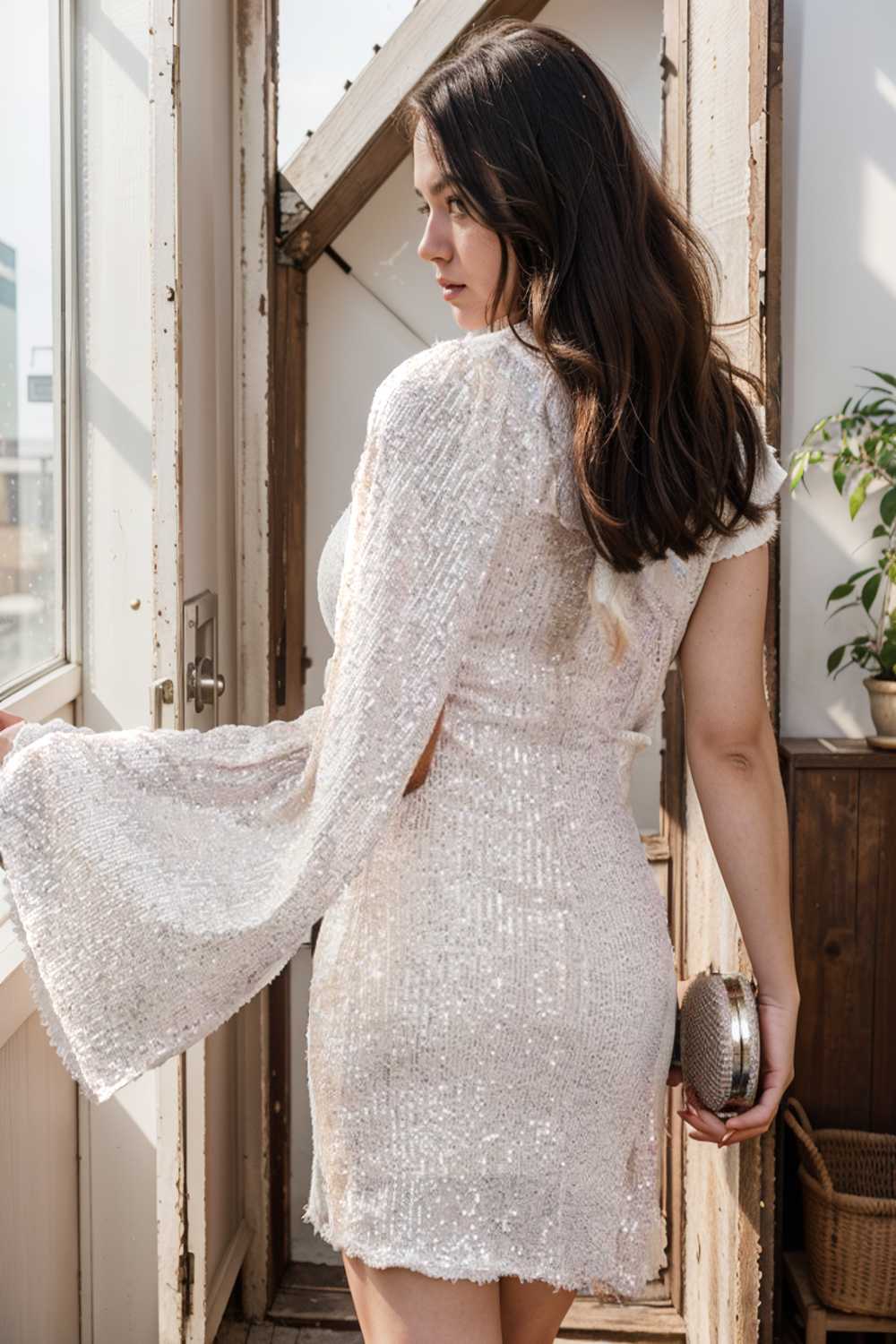 coachella music festival sequin one shoulder dress skirt