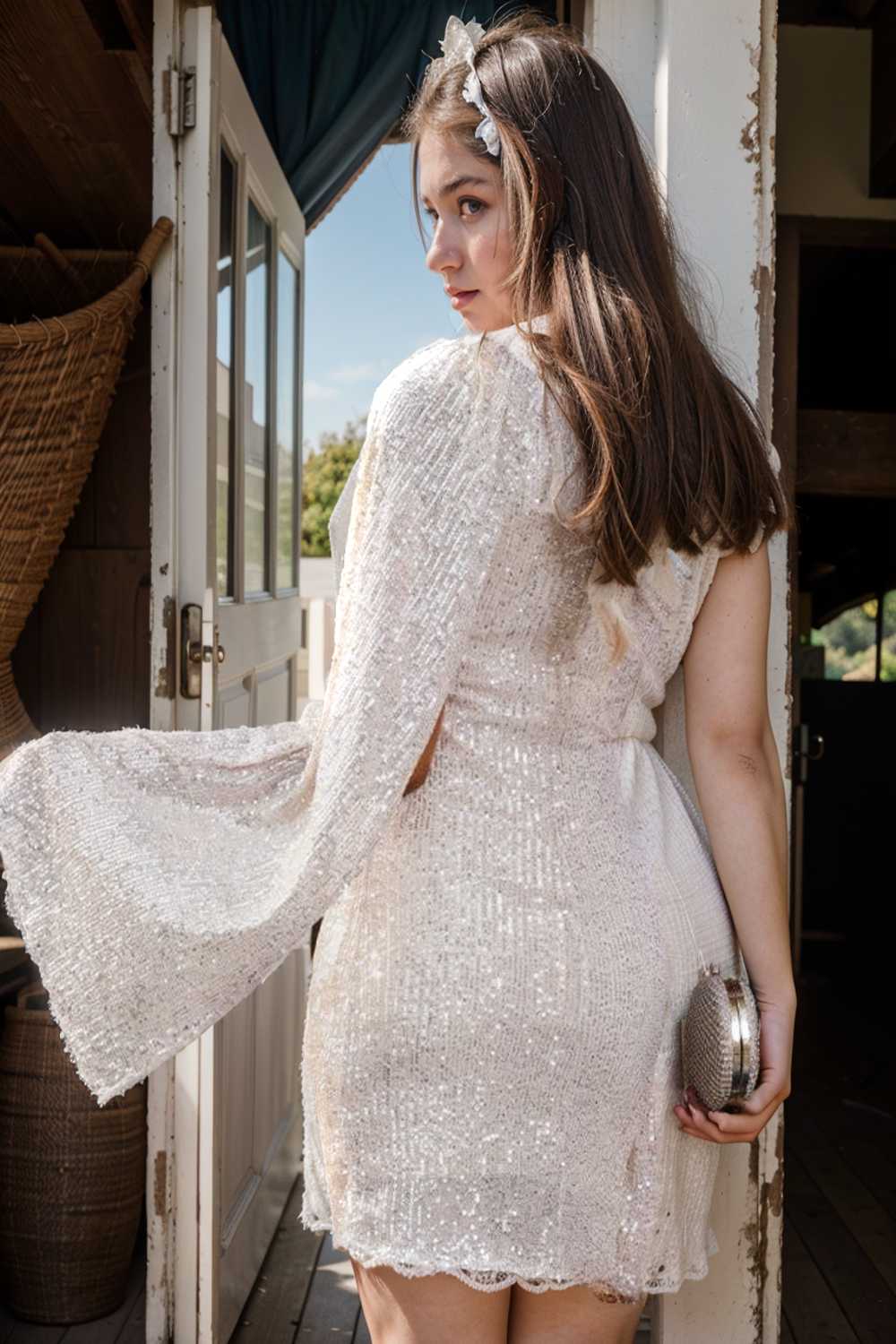 coachella music festival sequin one shoulder dress skirt