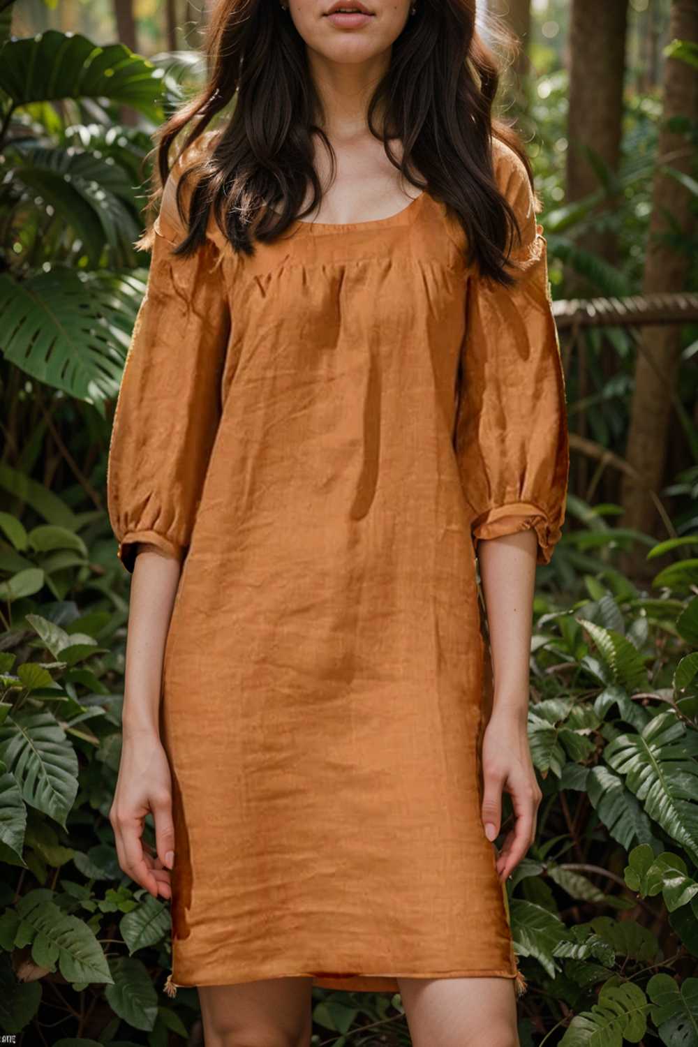 cotton linen loose casual half sleeve mini dress