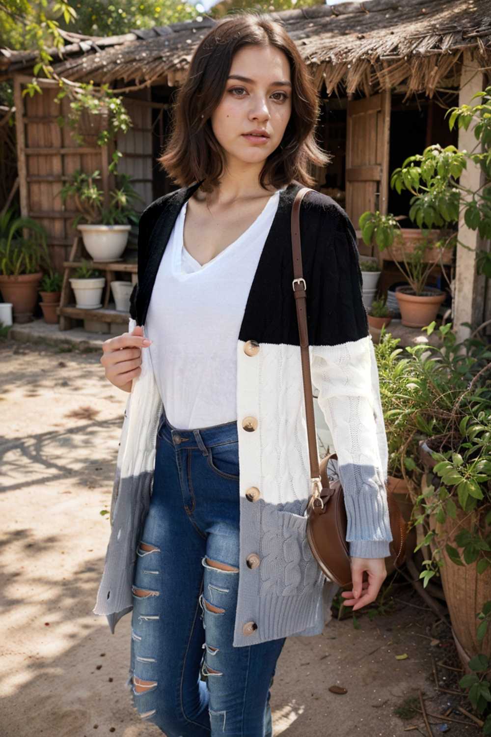 cozy cable knit button front long sleeve cardigan