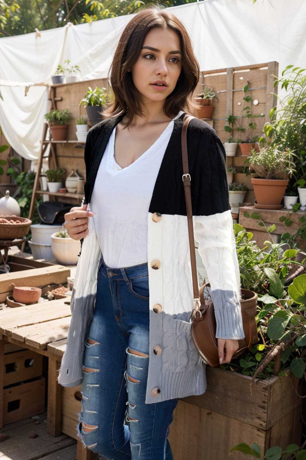 cozy cable knit button front long sleeve cardigan