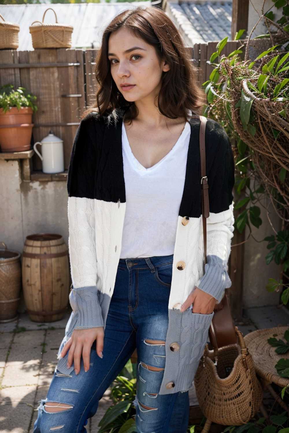 cozy cable knit button front long sleeve cardigan