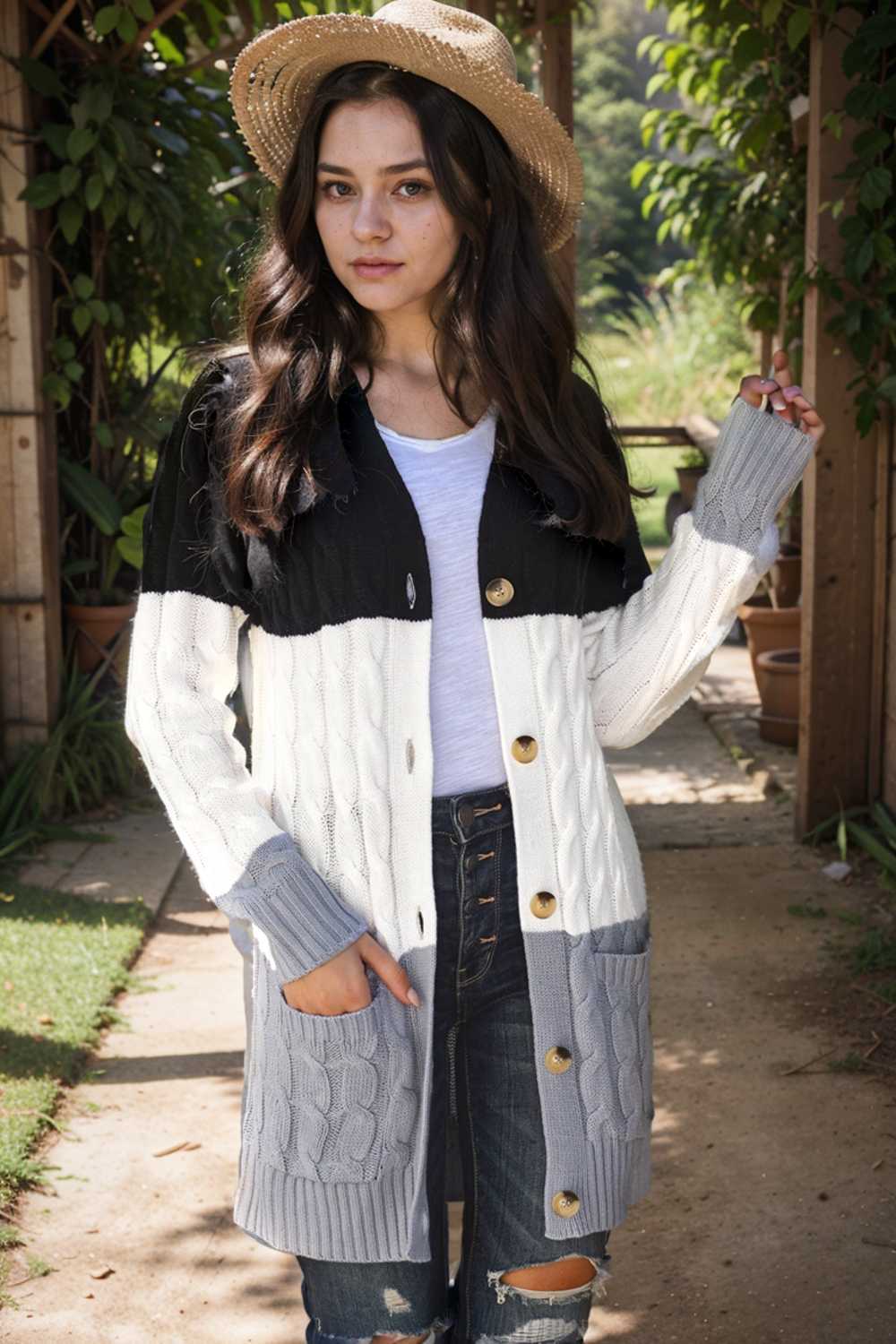cozy cable knit button front long sleeve cardigan