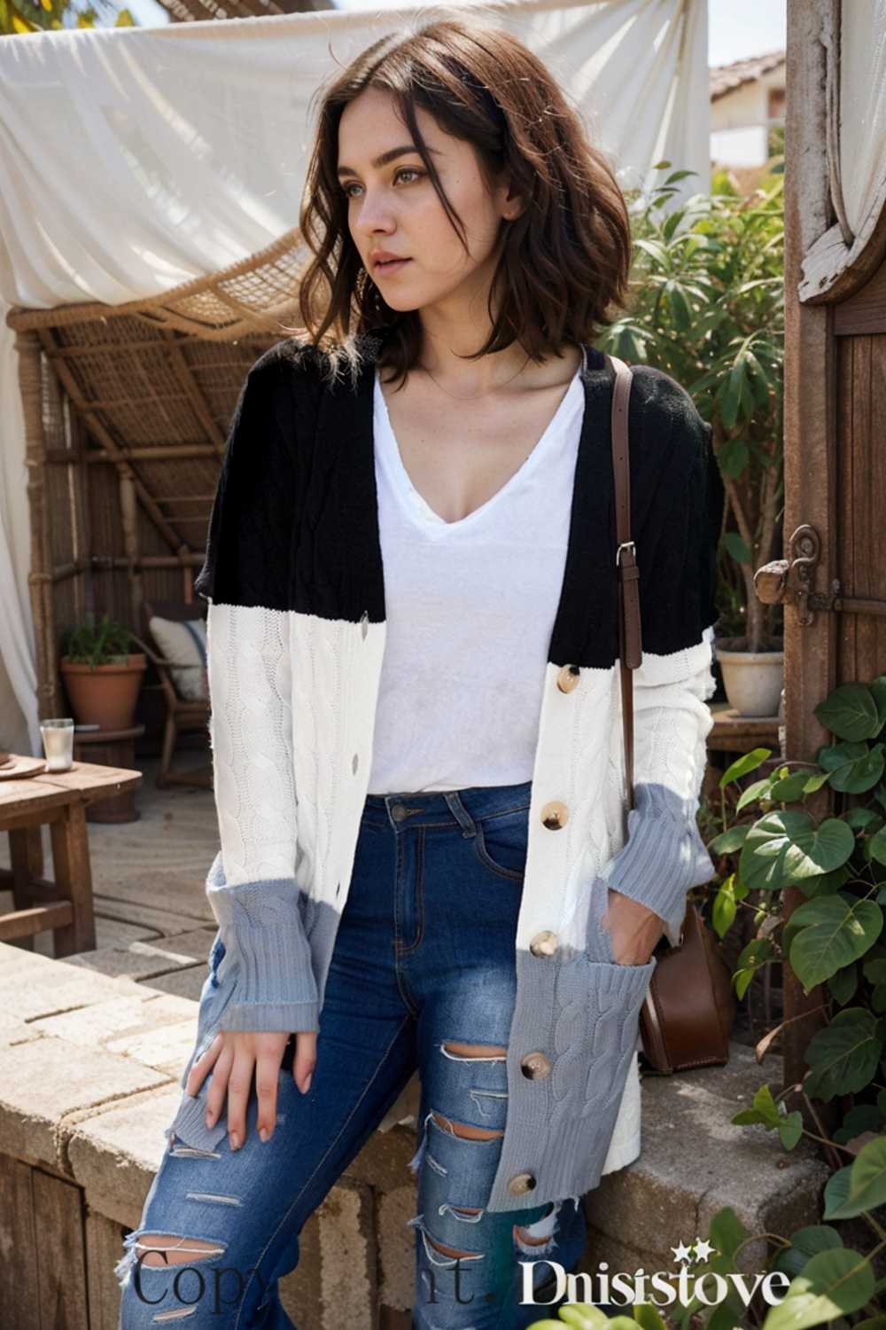 cozy cable knit button front long sleeve cardigan
