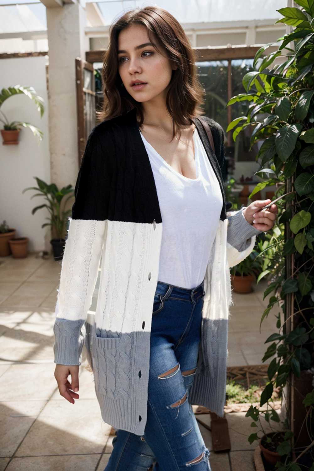 cozy cable knit button front long sleeve cardigan