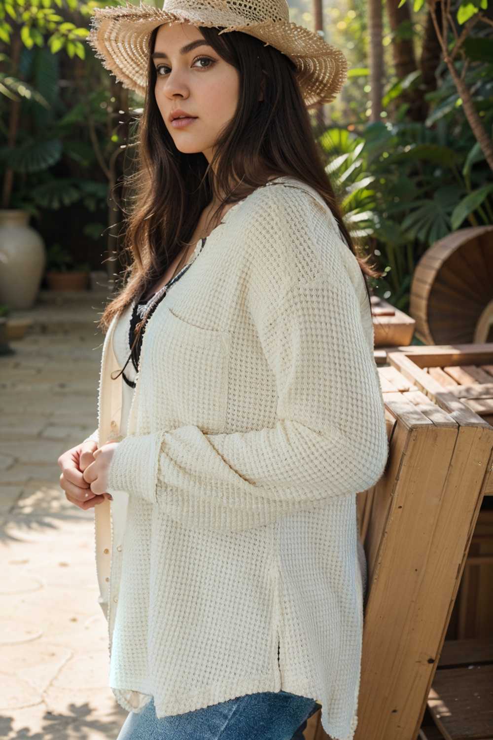 deep v neck long sleeve knitted sweater