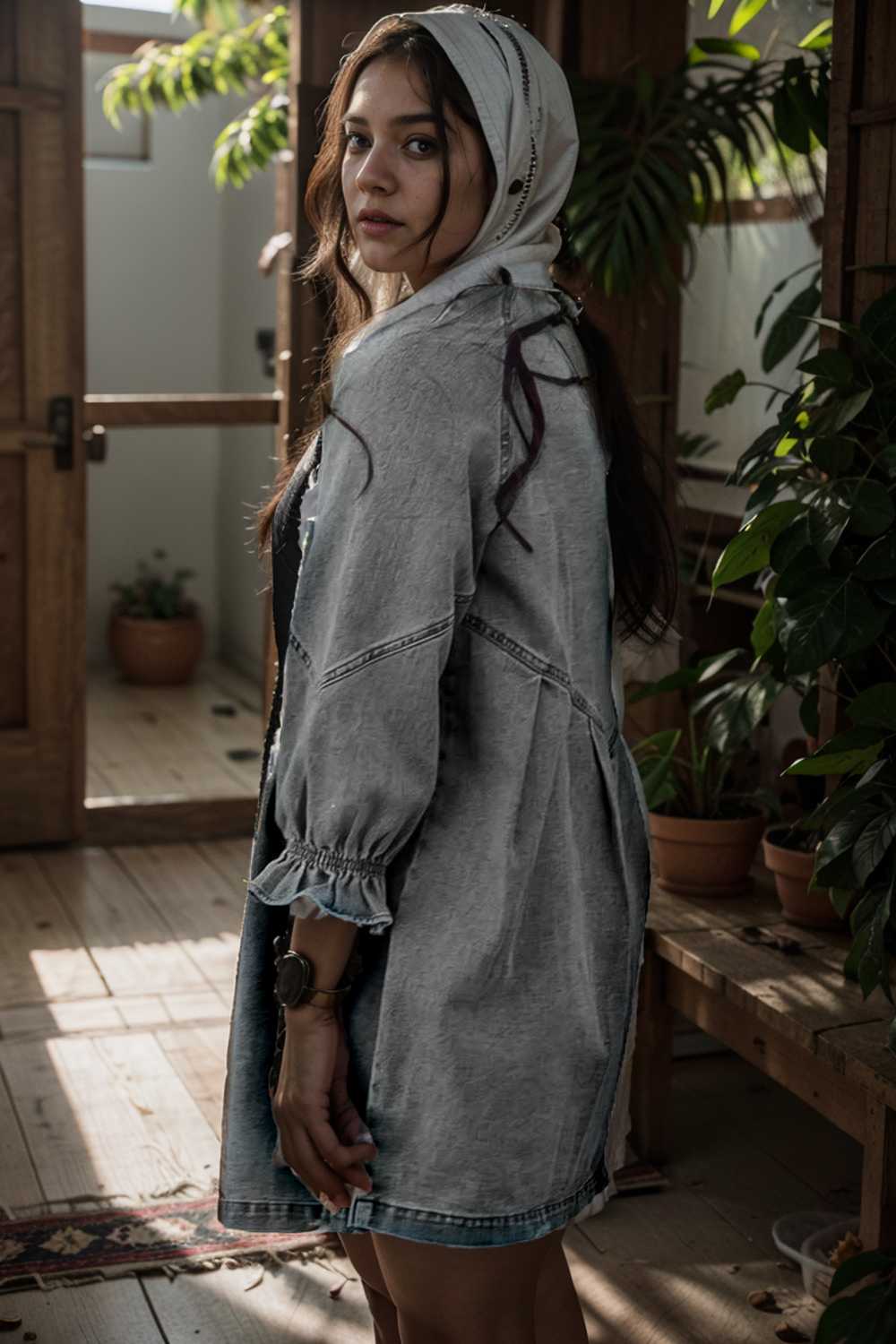 down loose short sleeve denim jean dress drop shoulder a line paneled peasant closed bateau v neck dress