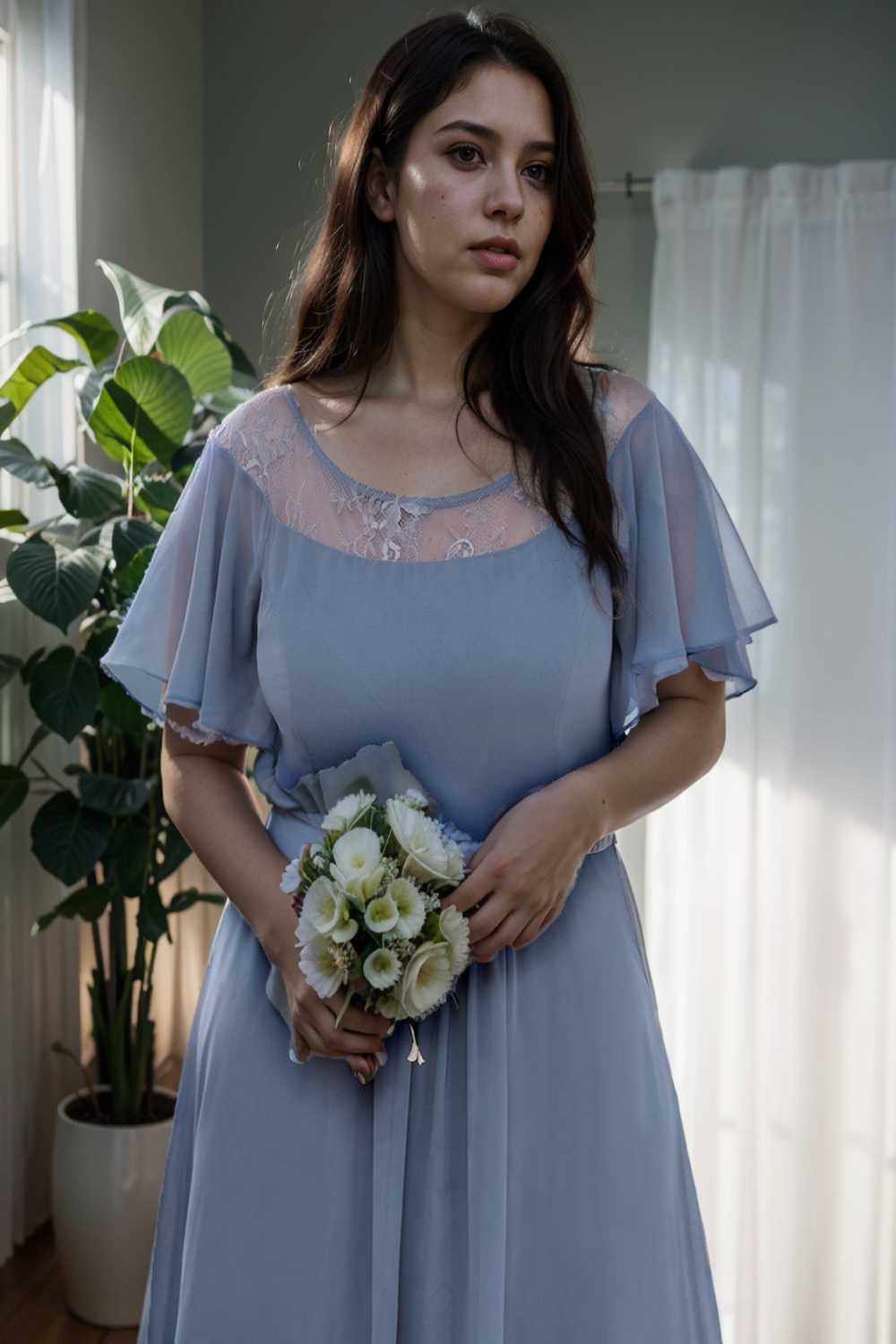 elegant boat neck a line midi dress for plus size women