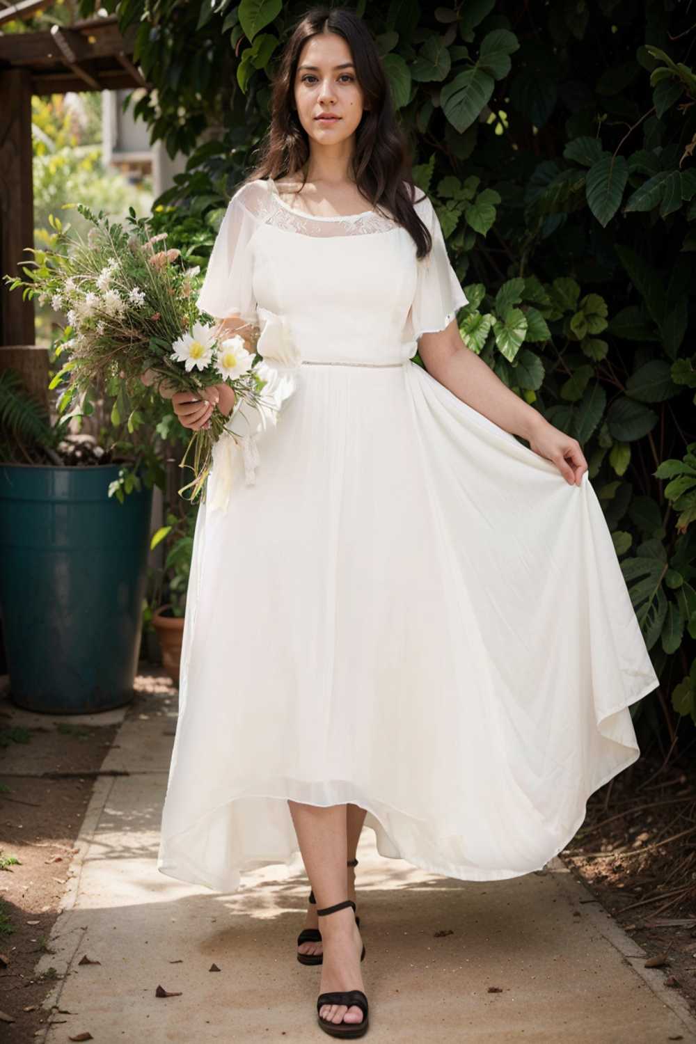 elegant boat neck a line midi dress for plus size women