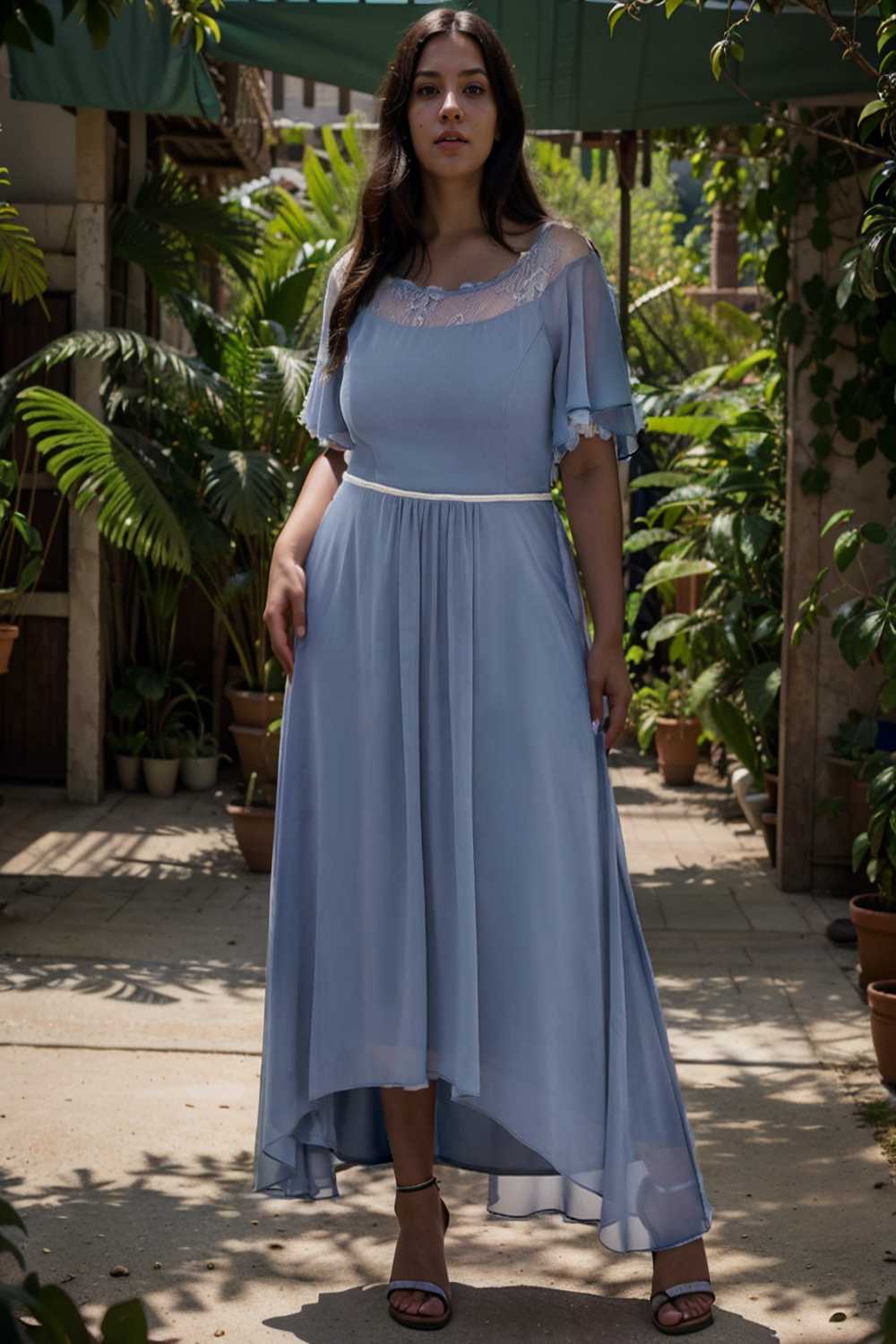 elegant boat neck a line midi dress for plus size women