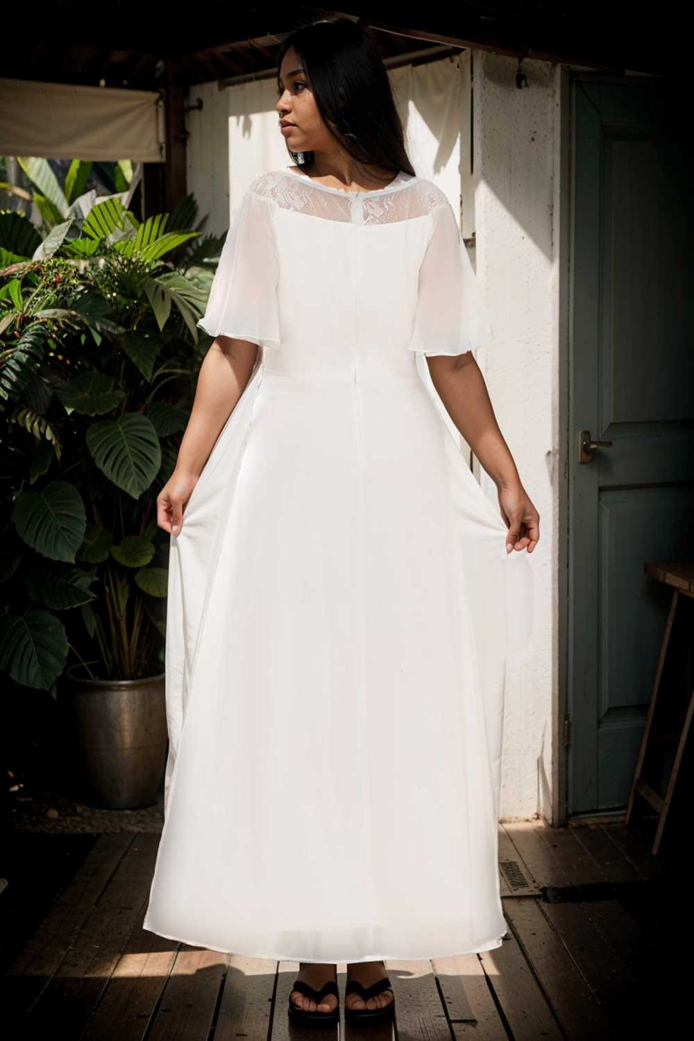 elegant boat neck a line midi dress for plus size women