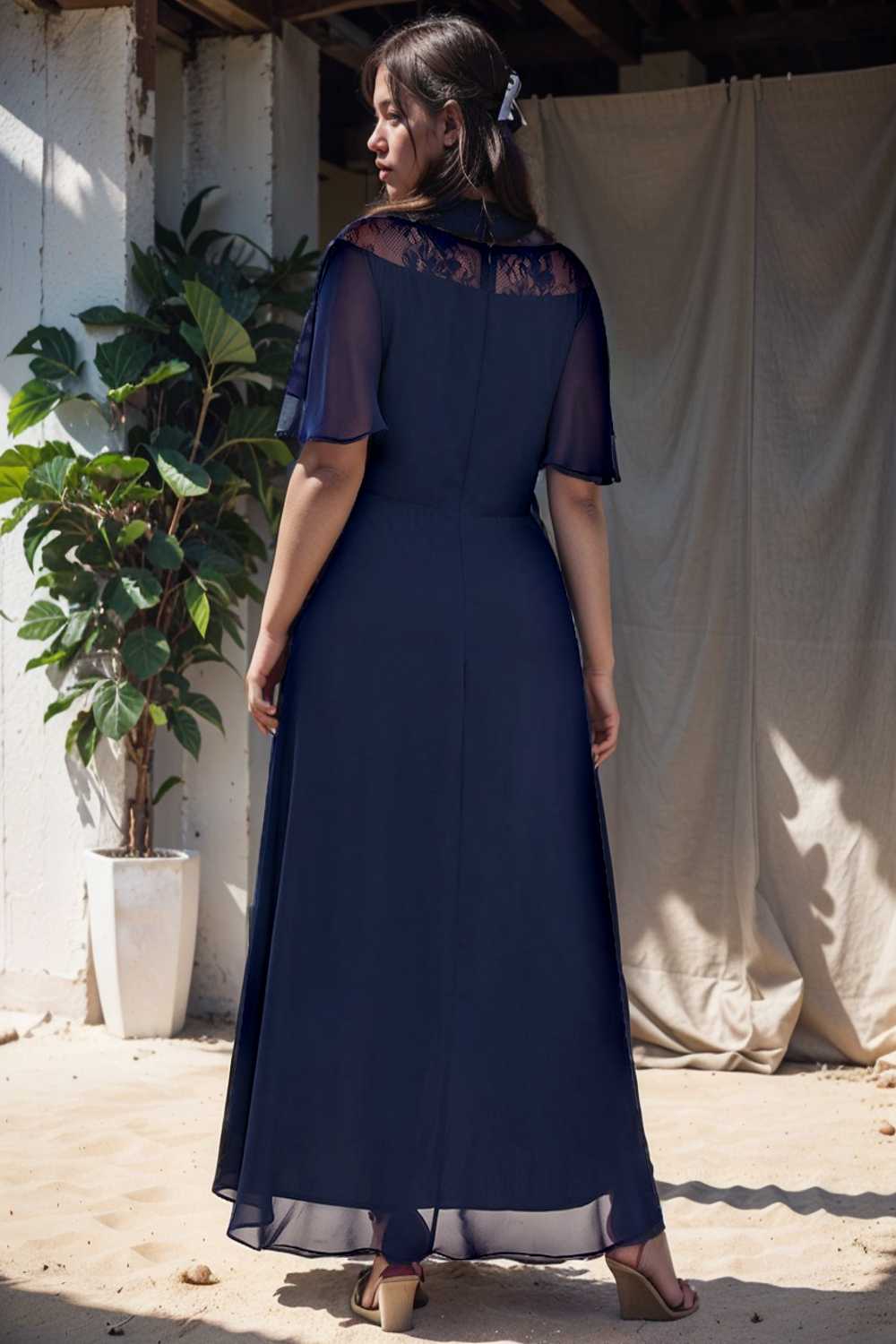 elegant boat neck a line midi dress for plus size women