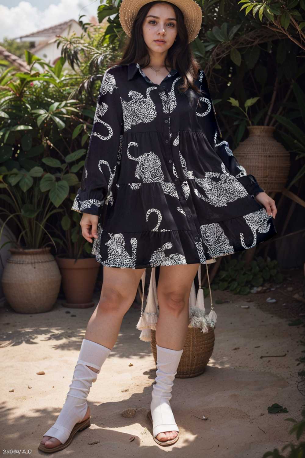 leopard print collared button up shirt dress with ruffled sleeves