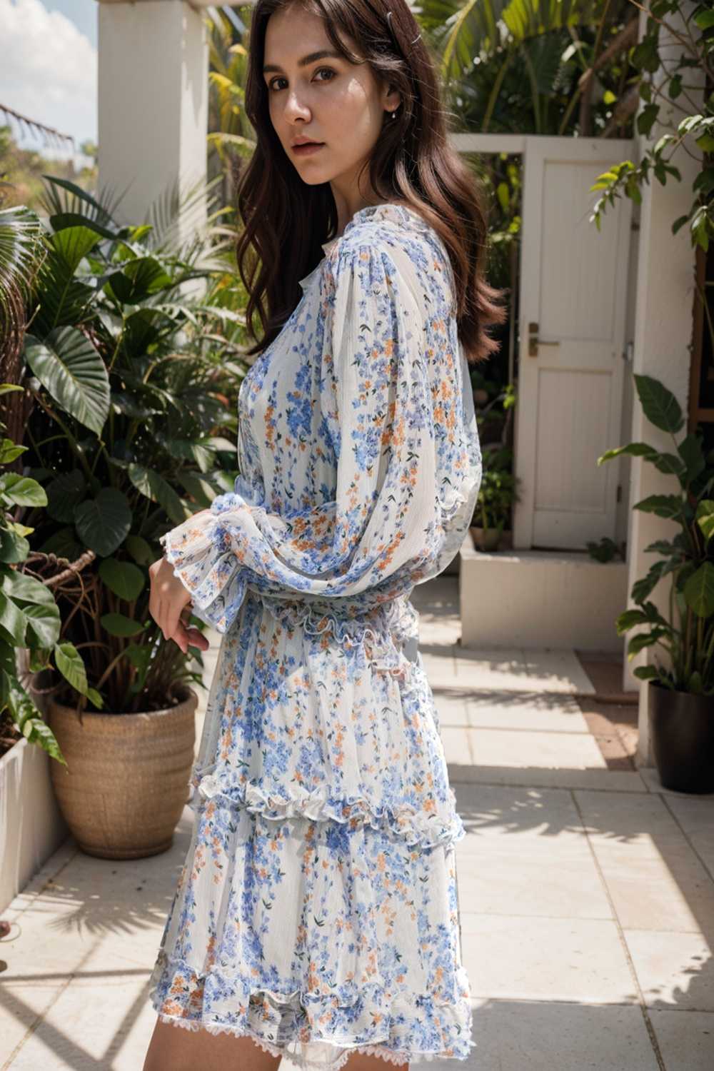 loose leopard print v neck dress drop shoulder a line closed cape paneled