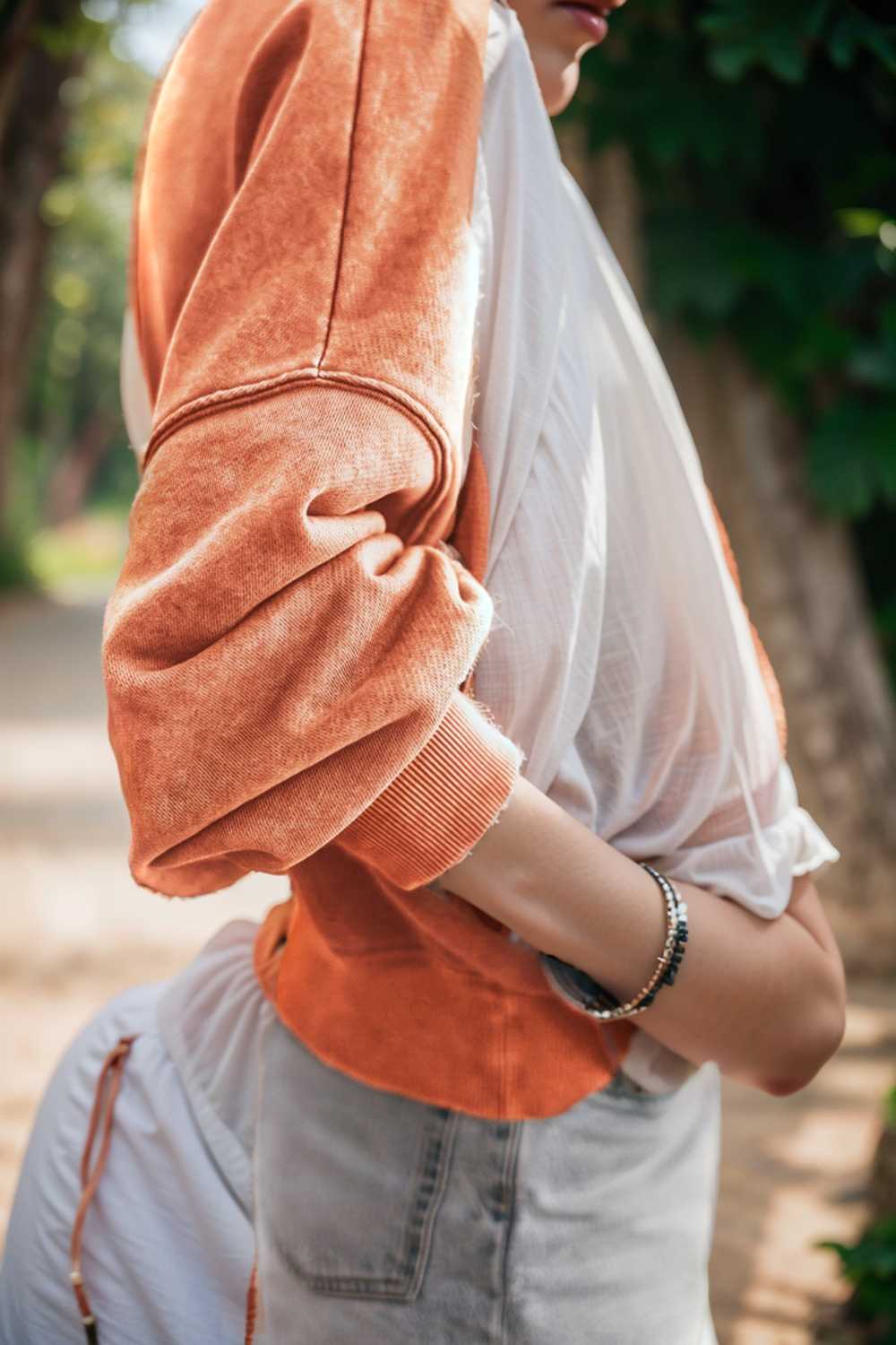 oversized crewneck pullover workout long sleeve hoodie