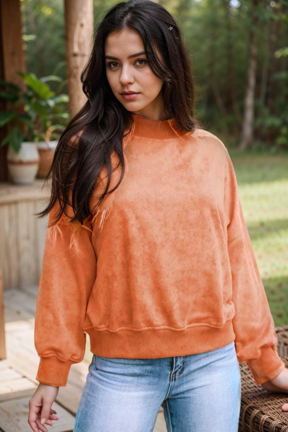 oversized crewneck pullover workout long sleeve hoodie