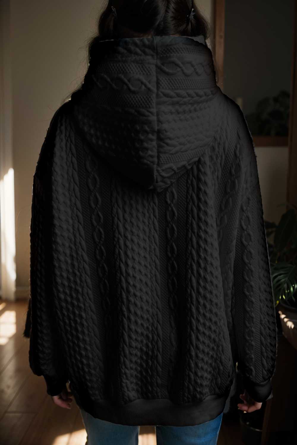 plus size casual hoodie women s plus solid ribbed long sleeve slight stretch hoodie drawstring sweatshirt